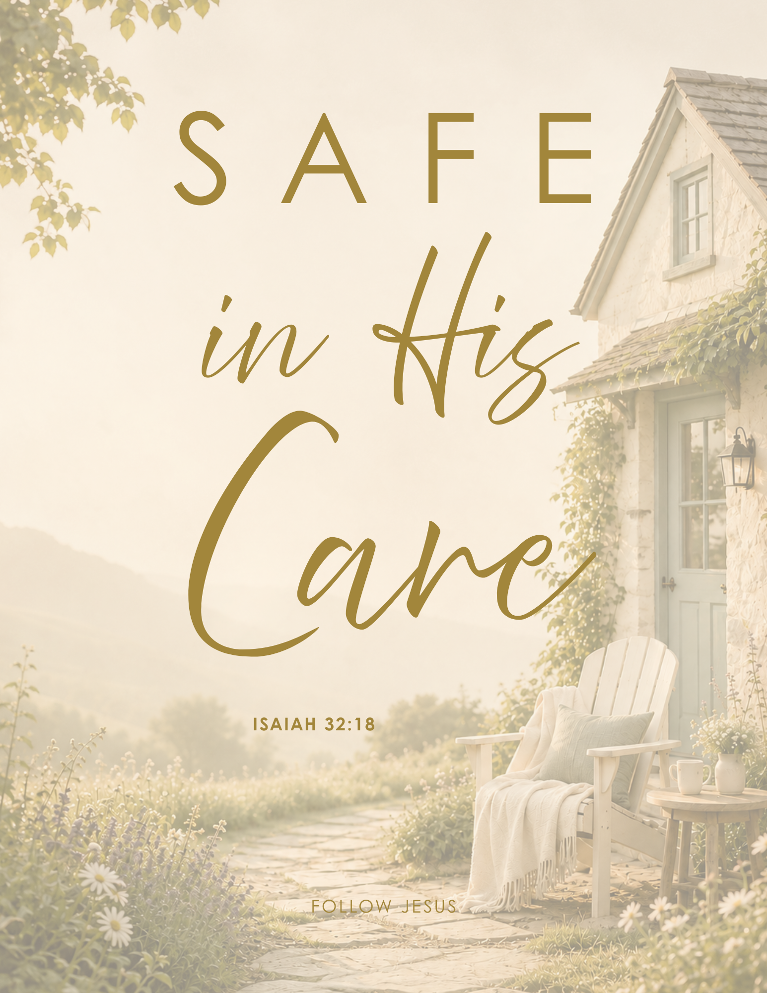 Freebie | Safe in His Care |  Isaiah 32:18 KJV